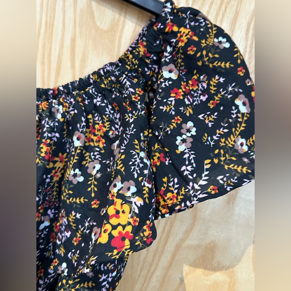 - Black multicoloured Bardot summer dress size 14 newlook new summer holid… - Picture 5 of 11